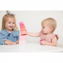 Happy Stacks - Baby Stacking Cups Montessori Silicone Baby Toys for Playtime and Development Fun Educational Toys for Gross M...