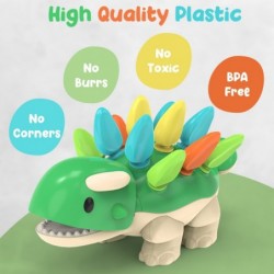 Montessori Educational Toys 1 2 3 - Ankylosaurus Baby Sensory Toys for Boys & Girls 18+ Months - 12 Spike Quills for Matching...