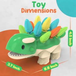 Montessori Educational Toys 1 2 3 - Ankylosaurus Baby Sensory Toys for Boys & Girls 18+ Months - 12 Spike Quills for Matching...