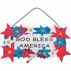 God Bless America Sign Craft Kit Makes 12 Foam Signs - 4th of July Crafts for Kids $33.03 Craft Kits