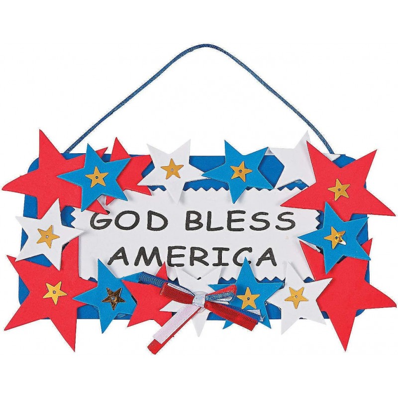 God Bless America Sign Craft Kit Makes 12 Foam Signs - 4th of July Crafts for Kids $33.03 Craft Kits