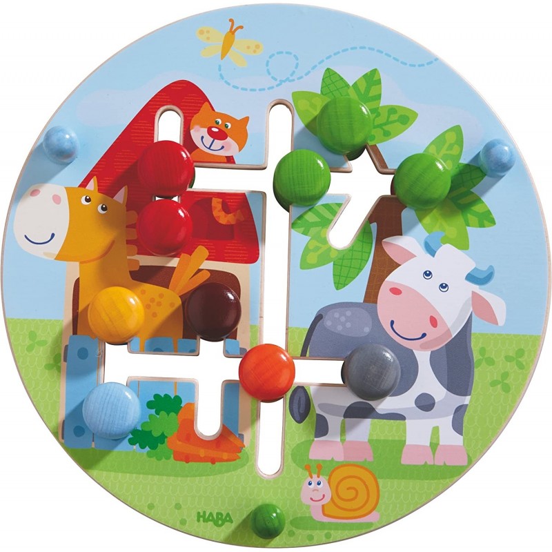 Motor Skills Board On the Farm - Double Sided Wooden Color and Shape Recognition Fun Ages 1 + $44.26 Early Development & Acti...