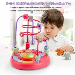 Bead Maze Toys for Toddlers Educational Around Circle Bead Skill Improvement Toy with Sounds and Drum Colorful Roller Coaster...