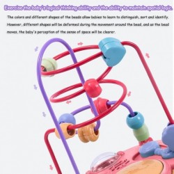 Bead Maze Toys for Toddlers Educational Around Circle Bead Skill Improvement Toy with Sounds and Drum Colorful Roller Coaster...