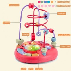 Bead Maze Toys for Toddlers Educational Around Circle Bead Skill Improvement Toy with Sounds and Drum Colorful Roller Coaster...