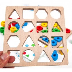 Geometric Shape Quick Matching Board Game Wooden Puzzles Montessori Learning Toys Color Shape Matching Puzzle Game Sensory Ed...