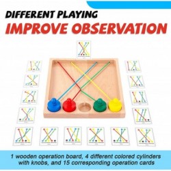 Wooden Toys for Color Rope Sorting Shape and Matching Puzzle Game Family Game for Kids and Parent Color Cognitive Matching Oc...