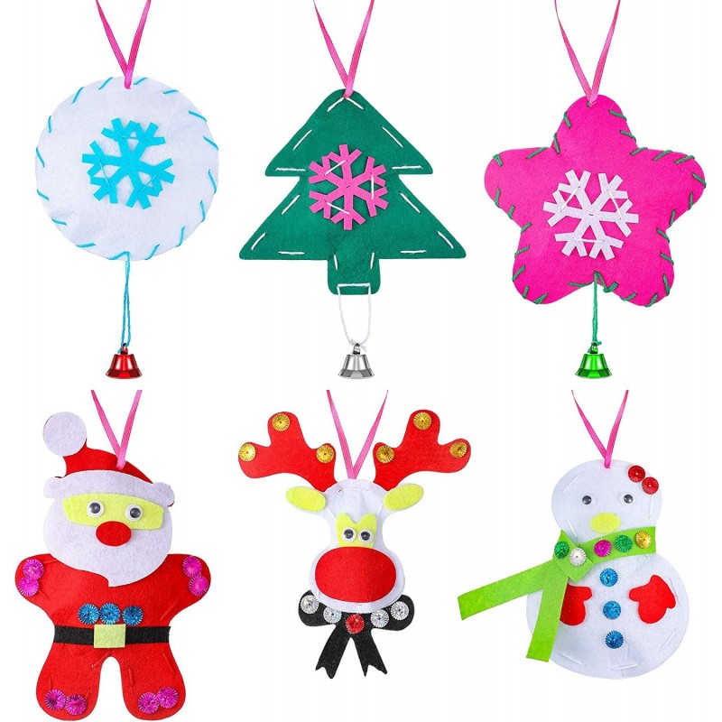 6 Pieces Christmas Ornament DIY Kit Sewing Kit DIY Felt Craft Kit Educational Sewing Crafts for Fun Home Activities $19.40 Cr...