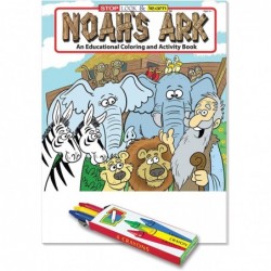 Noah's Ark Kids Religious Coloring Books (25 Bulk Pack with Crayons) - Bible Story Church Handout - Sunday School Supplies - ...