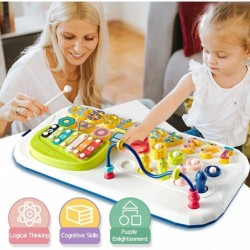 Educational Learning Montessori Toys for Kids 7 in 1 Puzzles Number Shape Sorter Counting Stacker with Number Blocks Xylophon...