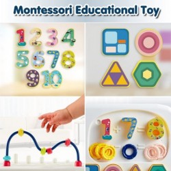 Educational Learning Montessori Toys for Kids 7 in 1 Puzzles Number Shape Sorter Counting Stacker with Number Blocks Xylophon...