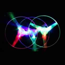 LED Light up Spinning Flying Disc Saucer Pull String Kids Toy Party Supplies Perfect Child Intellectual Toy Gift Set Random C...