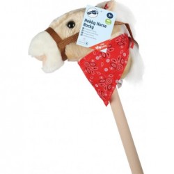 Wooden Stick Horse by Small Foot – Classic Plush Hobby Horse Ride-On Toy – Animal Includes Realistic Sounds & Red Bandana - D...