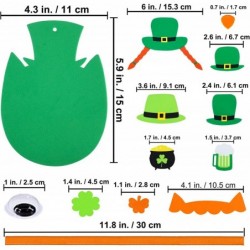 24 Sets St. Patrick's Day Decorations Owl Shamrock Ornaments DIY St. Pat's Craft Kits Assorted Owl Four-Leaf Clover Irish Luc...