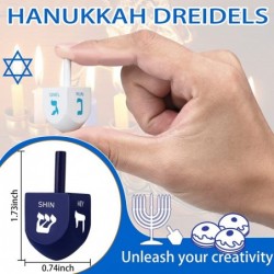 12PCS Hanukkah Dreidels 1.73”X0.74” Wood Dreidel Spinning Top Toy Chanukah Dreidel Fun Game Toys Novelty Toys Dreidels for Ha...