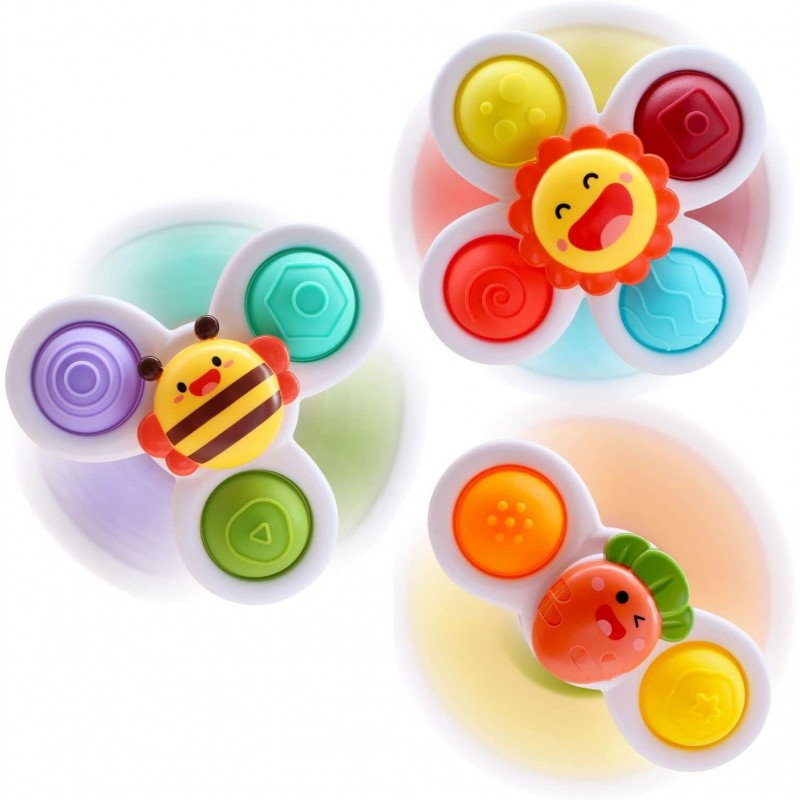 Suction Cup Spinner Toys for Baby Pop it Fidget Toys for 1-3 Toddlers Gifts Spinning Top Sensory Toy Bath Toys Birthday Gifts...