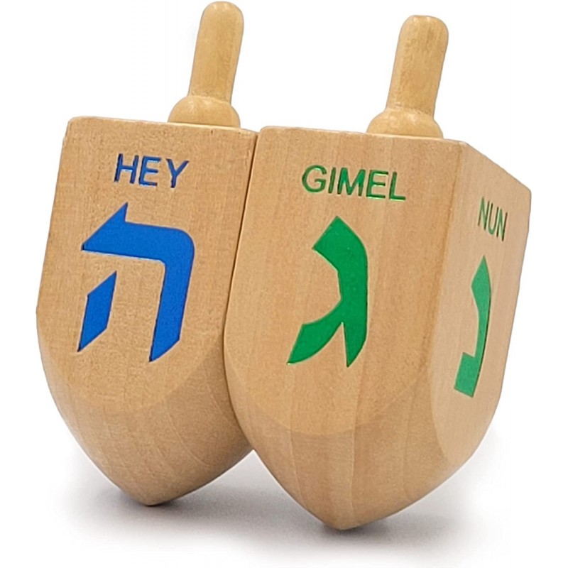 Let's Play Dreidel The Hanukkah Game 2 Extra Large Wood Dreidels Instructions Included $16.89 Spinning Tops