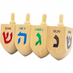 Let's Play Dreidel The Hanukkah Game 2 Extra Large Wood Dreidels Instructions Included $16.89 Spinning Tops