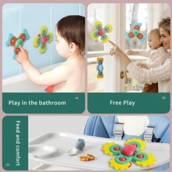 3PCS Suction Cup Spinner Toys Baby Spinning Suction Cup Sensory Toys Top Sensory Toy for Babies 12-18 Months Teething Toys Ba...