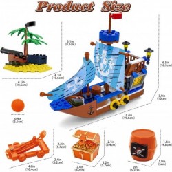 Pirate Ship Playset with 3 Mini Figures 235PCS Pirate Building Blocks for Creative Play Pirate Ship Toys for Boys Ages 6+ Gif...