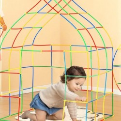 Straw Constructor STEM Building Toys 800 pcs-Colorful Interlocking Plastic Enginnering Toys- Fun- Educational- Safe for Kids-...