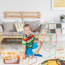 500Pcs Straw Constructor STEM Building Toys Educational Interlocking Toys Engineering Building Blocks 3D Puzzle Creative Conn...