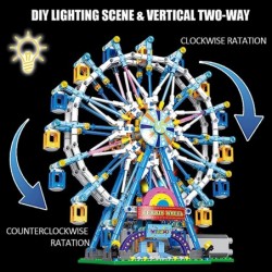 2022 New Rotating Ferris Wheel Building Blocks Set Toy with Lighting Kit（879pcs） Carnival Amusement Park Construction Kits fo...