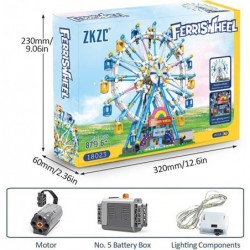 2022 New Rotating Ferris Wheel Building Blocks Set Toy with Lighting Kit（879pcs） Carnival Amusement Park Construction Kits fo...