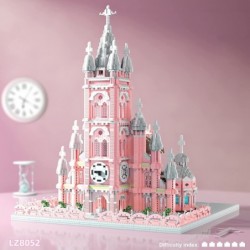 Micro Mini Blocks Model Building Set Pink Castle Church 7 017 PCS Architecture Bricks Kits Toy Gift for Kids and Adults $134....