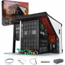 16036 Street View Building Kits for Kids 2728 Pieces MOC Bricks Coffee House Buidling Model Set with Light STEM Collectible D...