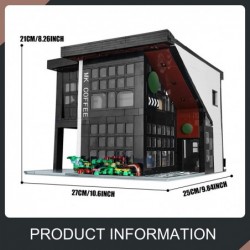 16036 Street View Building Kits for Kids 2728 Pieces MOC Bricks Coffee House Buidling Model Set with Light STEM Collectible D...