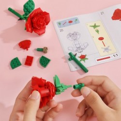 Valentines Day Gifts for Kids - Rose Flower Bouquet Building Toys Set with Music Box Gifts for Kids and Girls Age 6 7 8-12 Ye...