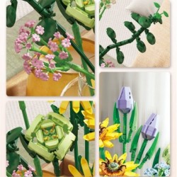 Flower Bouquet Building Kit Bouquet Building Toy Sets Creative Idea Flower Bouquet Stacking Blocks Gifts Botanical Collection...