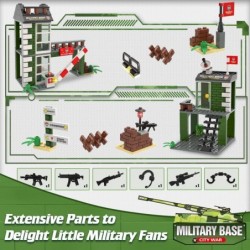 Army Military Base Building Blocks Set with Army Vehicles Tank Airplane Helicopter Best Learning Roleplay STEM Construction T...