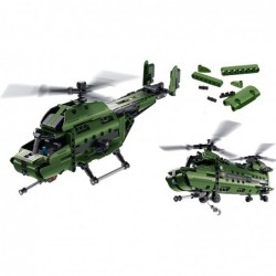 2in1 STEM Toy Building Toy - Military Helicopter or Military Transport Aircraft 2 in 1 Military Air Force Kit (393pcs ) Best ...