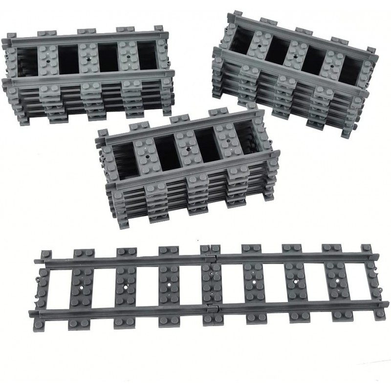 City Train Track Set Straight Tracks Road Building Toy Compatible with Major Brands (18pcs Straight ) $30.98 Toy Building Sets