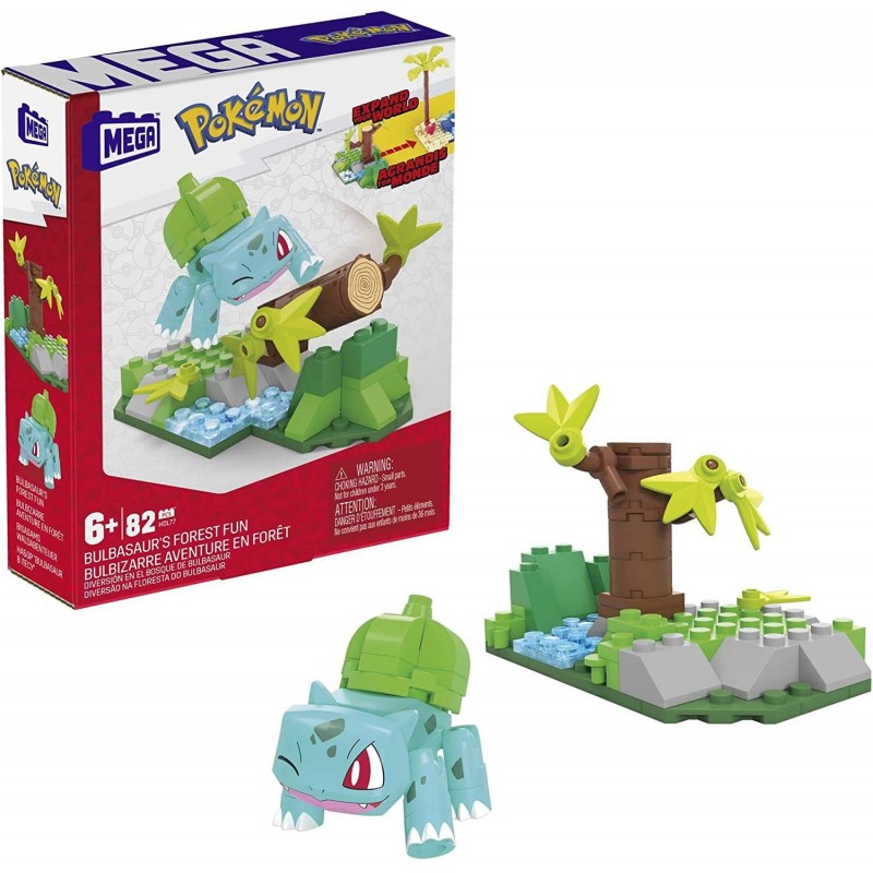 Pokemon Bulbasaur's Forest Trek Building Set with 82 Compatible Bricks and Pieces Connect with Other Worlds Toy Gift Set for ...