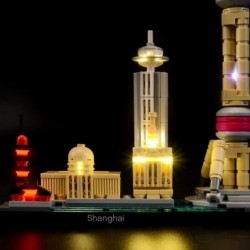 Led Lighting Kit for Architecture Shanghai Model-Compatible with Lego 21039 Building Blocks Model- Not Include The Lego Set $...