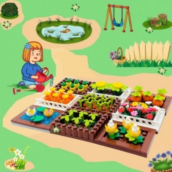 Creative Cropland Farm Vegetable Flowers Field Parts Building Blocks Toy Botanical Garden Scene Accessories for Kids Gift Com...