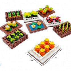 Creative Cropland Farm Vegetable Flowers Field Parts Building Blocks Toy Botanical Garden Scene Accessories for Kids Gift Com...