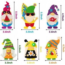 8Pcs Gnome Fridge Magnets Craft Kit with 8 Kinds Cartoon Elves Characters Felt Cloth Handicrafts Summer Theme Home Kitchen De...