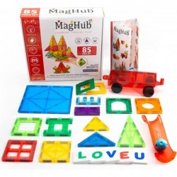 MagHub Magnet Toys Magnetic Tiles 85 PCS Magnetic Building Blocks Set Learning Educational Toys for Boys Girls Preschool Educ...