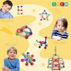 Magnetic Building Sticks Blocks Toys 42PCS Magnetic Balls and Rods Set STEM Educational Learning Construction Toys Gift for A...