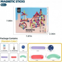 Magnetic Building Sticks Blocks Toys 42PCS Magnetic Balls and Rods Set STEM Educational Learning Construction Toys Gift for A...