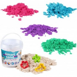 5 Color Kids Play Sand Set – 1 7 lbs of Sand Set 15 Sand Magic Molds Tools Playset Smart Sand Sensory Play Sand for Kids Arts...