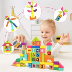 Building Blocks for Toddlers 1-3 50 Pieces Set Wooden Blocks Toys for 1 Year Old Boy and Girl $25.97 Toy Stacking Block Sets