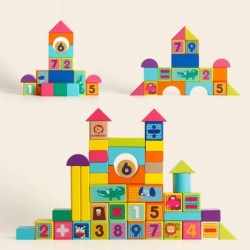 Building Blocks for Toddlers 1-3 50 Pieces Set Wooden Blocks Toys for 1 Year Old Boy and Girl $25.97 Toy Stacking Block Sets