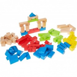 Award Winning Kid's Wooden Building Block Set (100 pieces) $68.63 Toy Stacking Block Sets