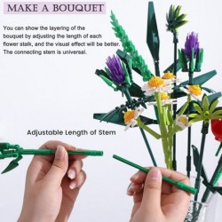 Flower Bouquet Building Kit Toy Stacking Block Sets for Adults Flower Building Blocks Artificial Flowers Building Toys Creati...