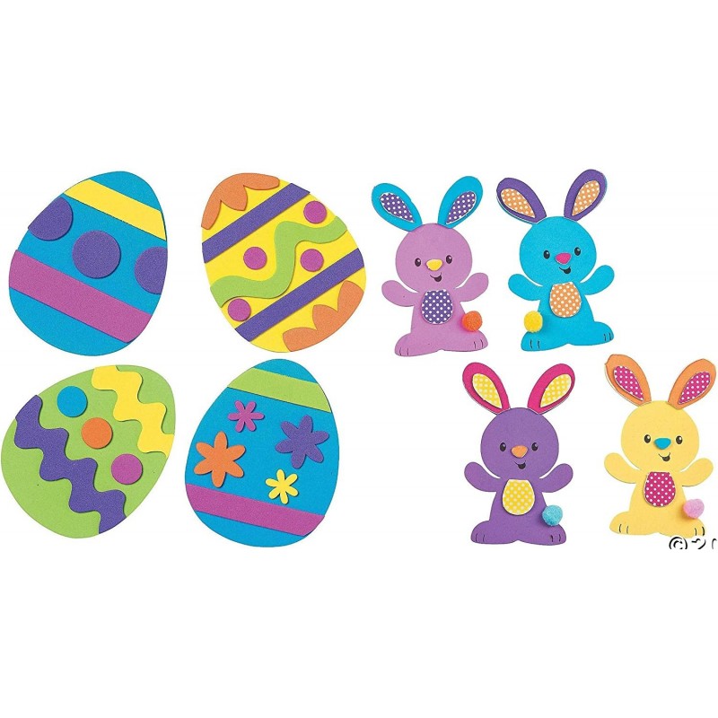 Easter Bunny and Eggs Craft Kits | 24 Pack Easter Craft Kits | Bulk Class Pack Easter Crafts $18.46 Craft Kits